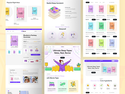 Ecommerce Website UI cart commerce e commerce ecommerce ecommerce landing page ecommerce product page ecommerce shop ecommerce web gummy landing page product collection product details page shop shopify sleeping sleeping tape sleeping tape website user interface web website