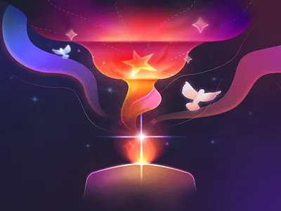 Union candle flag illustration