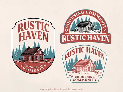 RUSTIC HAVEN apparel badge design branding clothing design drawing graphic design illustration indentity logo retro vector vintage design