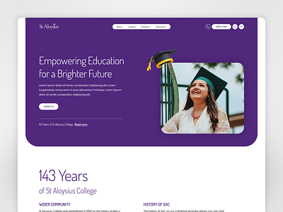 St.Aloysus - School/College Education Landing Page / Homepage class college course design eduction kids landing page learning online learning school student study teacher ui ui ux university web design web ui