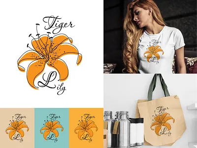 Tiger Lily | OneLine Art for Print botanic branding design flat floral art flower graphic design illustration inspiring minimalist one line print t shirt vector