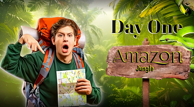 Amazon jungle Adventure Youtibe Thumblain graphic design logo motion graphics