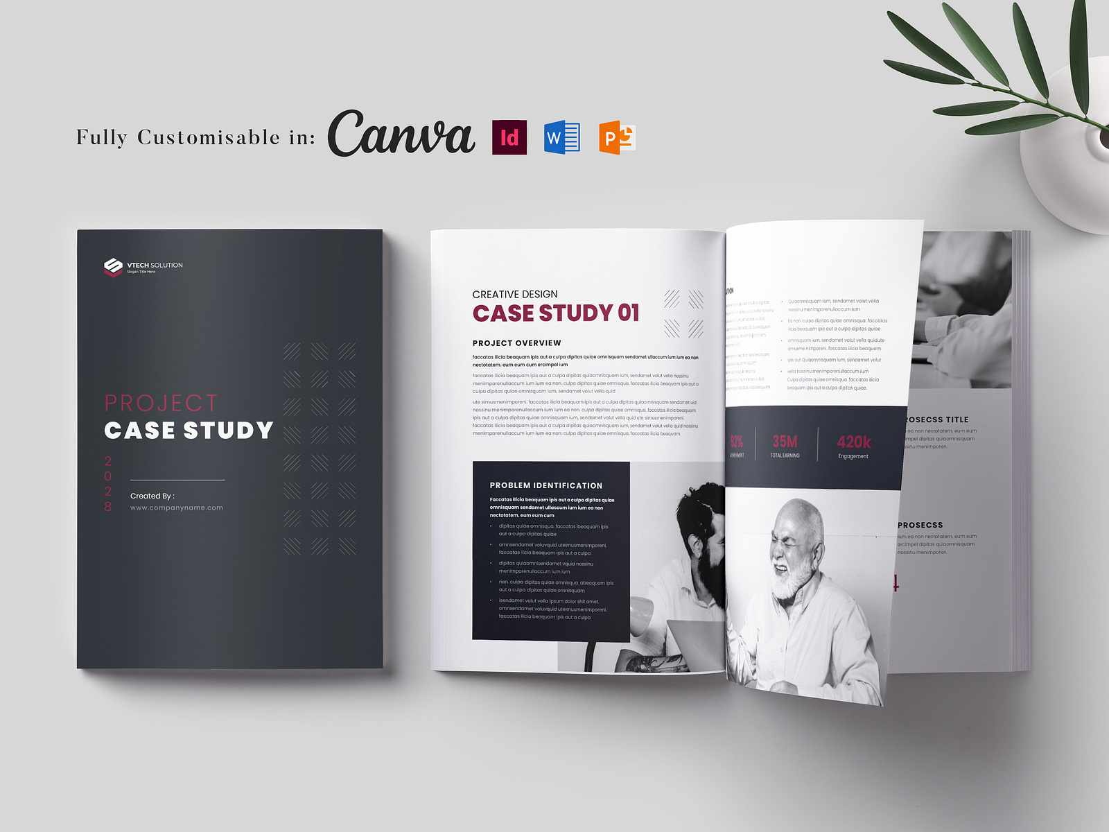 Business Case Study and Report Design Template by DesVert on Dribbble