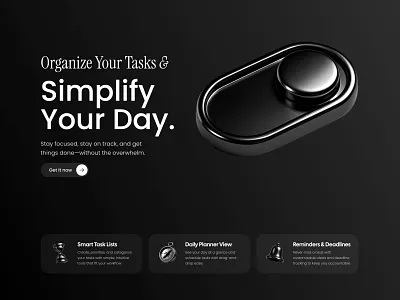 Dark website hero section for Framer 3d black dark framer header headline hero icon icons illustration ui webdesign website website design