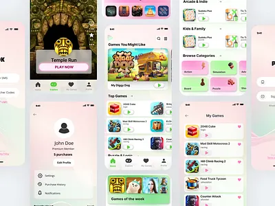 Games Portal UI Design & Concept figma games gaming graphic design mobile ui ui design web design