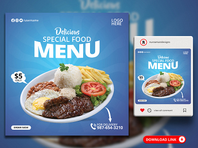 Delicious Food Menu Social Media Banner Templates ads design banner bbq blue food ads food banner food menu food offer food social media template food template graphic design instagram post menu design motion graphics promotional ads restaurant banner restaurant flyer restaurant template social media web banner