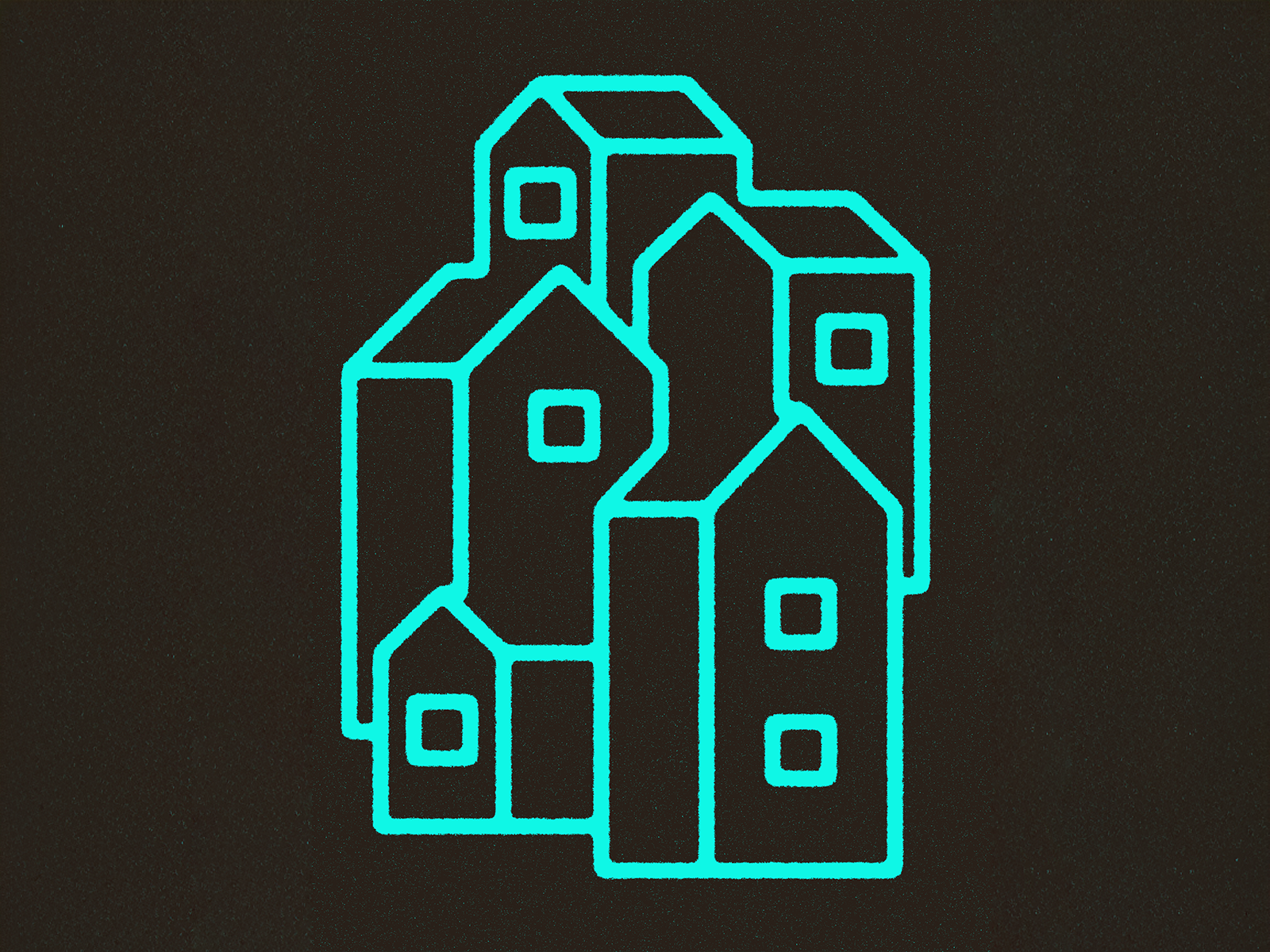 Town #14 house illustration kemal sanli line art neigborhood outline stroke town