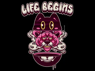 LIFE BEGINS - #artforsale art artwork cartoon clothing design digital art digital illustration illustration merch