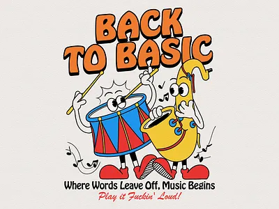 Back To Basic Mascot Design branding cartoon character illustration cute illustration graphic design logo design mascot mascot design mascot illustration mascot logo music art music illustration music logo music mascot retro mascot vintage cartoon vintage mascot