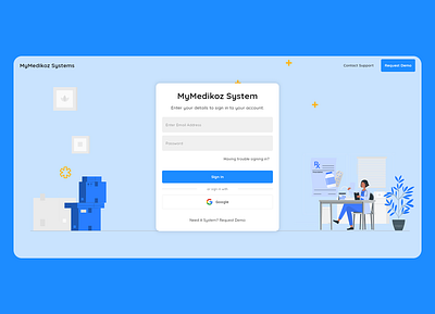 EHR Login Page ehr flutter mymedikoz ui
