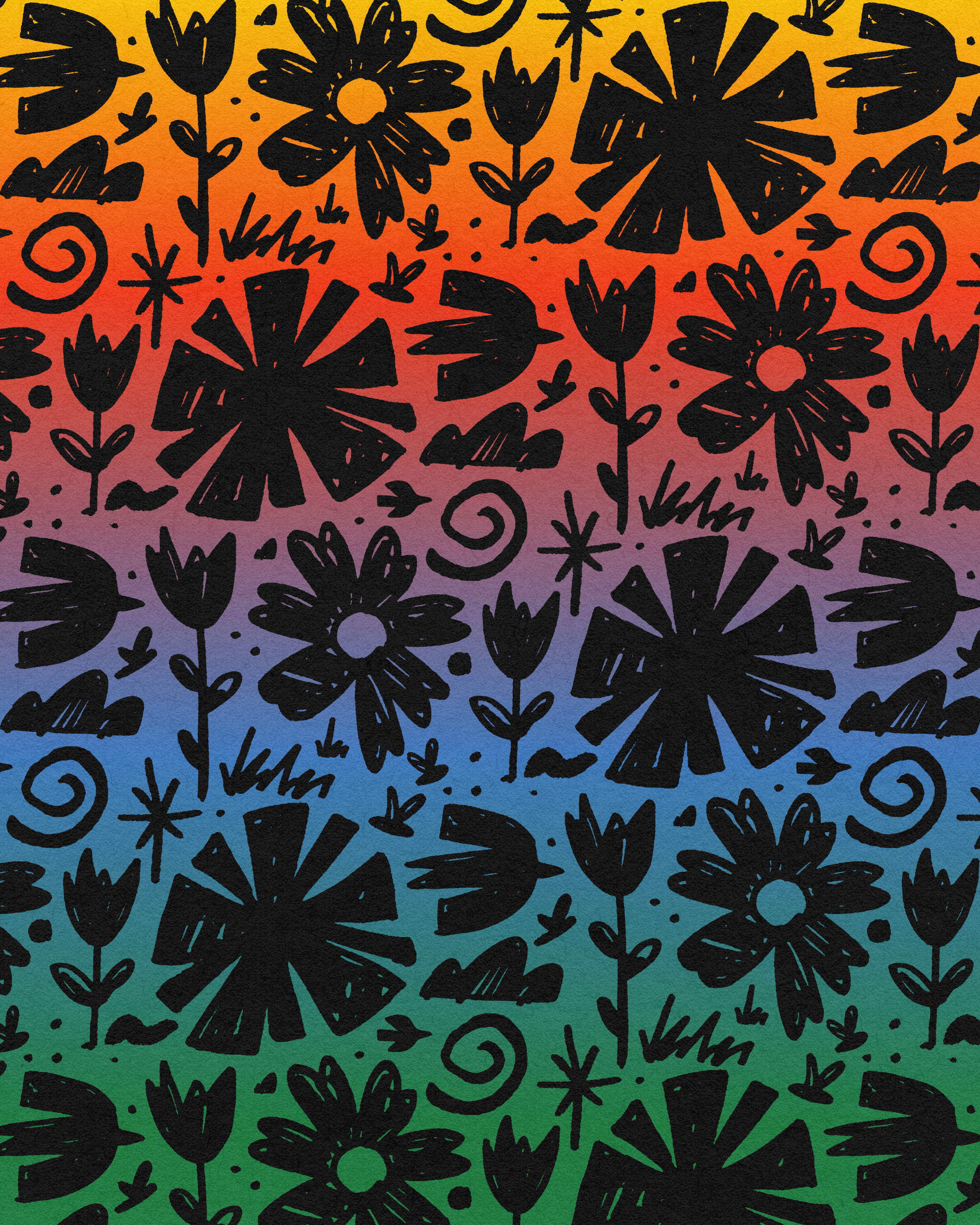 Spring has sprung analog art fun gradient illustration pattern posca surfacepattern texture