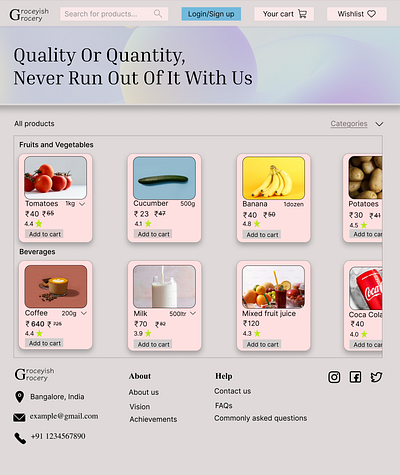 Grocery e-shop branding decent design decent website e commerce website e shopping grocery e store grocery e store design grocery e store website minimalist design minimalist website design product design ui ui design ux design visual design website website design