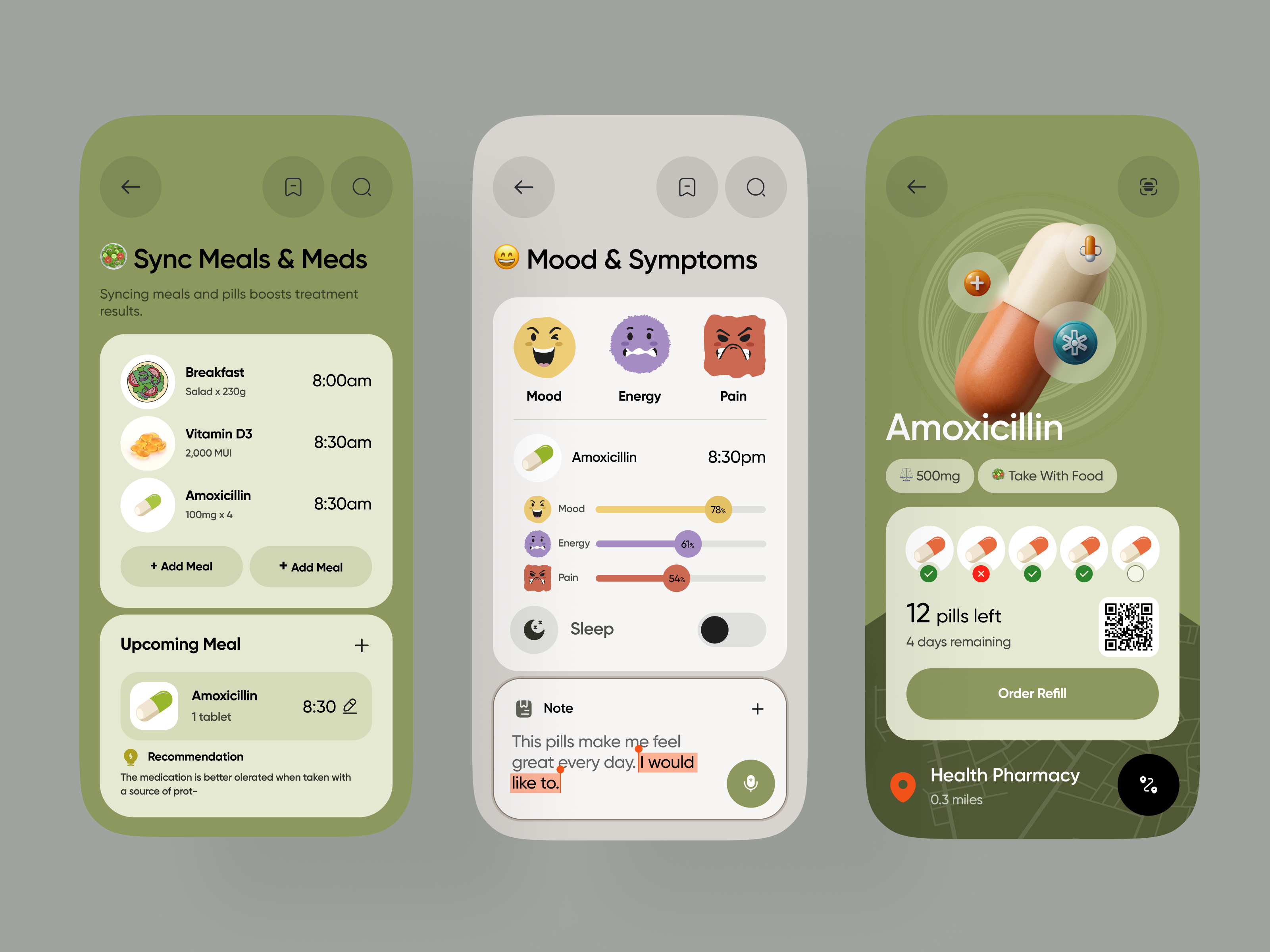 Example of Pill & Wellness - Mobile app