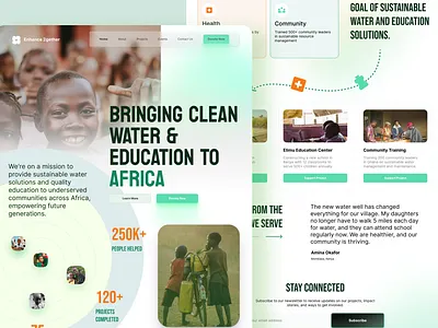 NGO Non-Profit Charity Landing Page africa charity corporate government green landing page ngo non profit ui web web design website