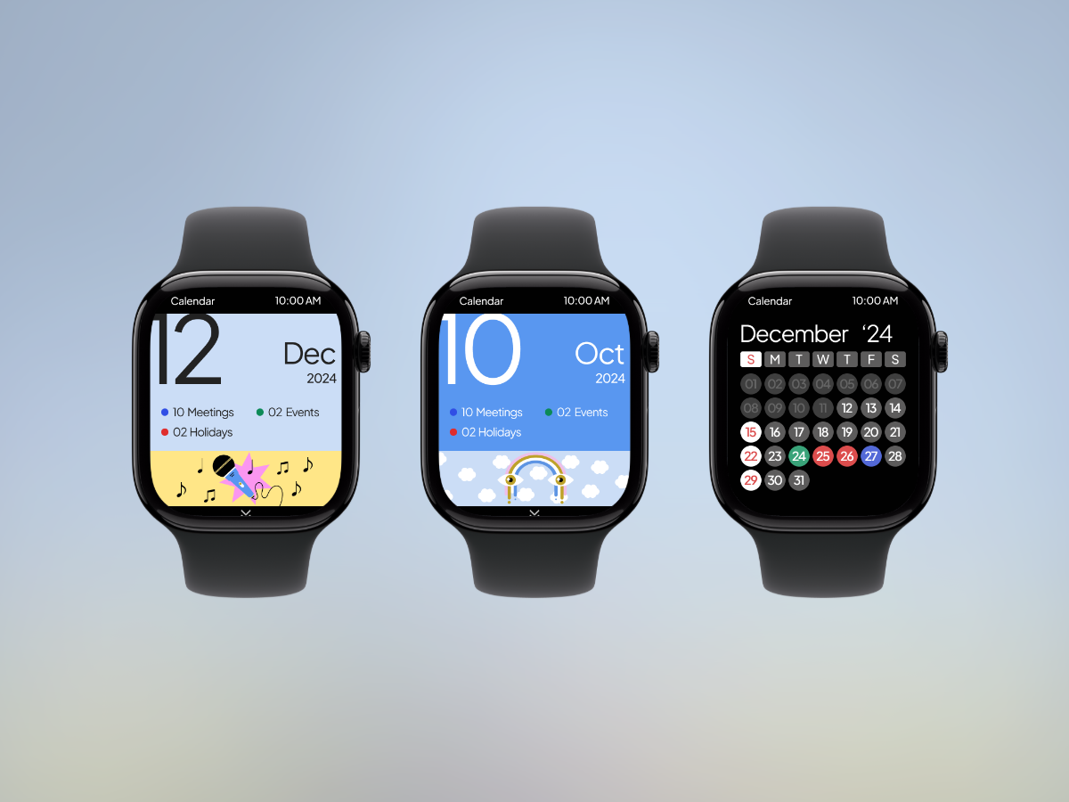 Date Notice app calendar date eventplan meeting notice product smartwatch ui ux
