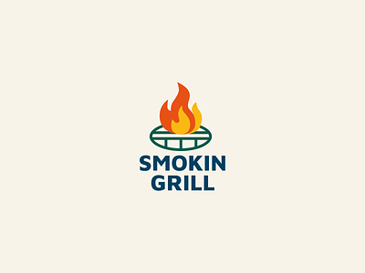 Smokin Grill Logo Design Concept by Kachaam bbq logo branding graphic design grill logo illustration kachaam logo minimal logo minimalistic logo design modern logo design vector zillylogos