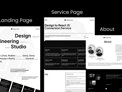 DesignThingy Studio Website about homepage landing page design pricing service page studio ui