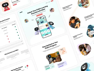 Miko Parent App Landing page design ui uiux website website design