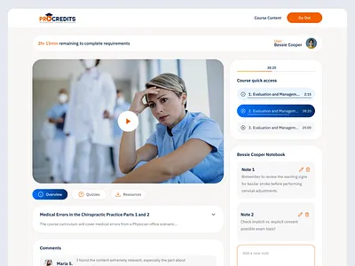 Medical eLearning Platform – Course Interface Design clean ui course interface dashboard ui elearning design figma design helathcare ux learning dashboard medical education mobile first design modern design responsive design ui design user experience ux design video platform ui web app design