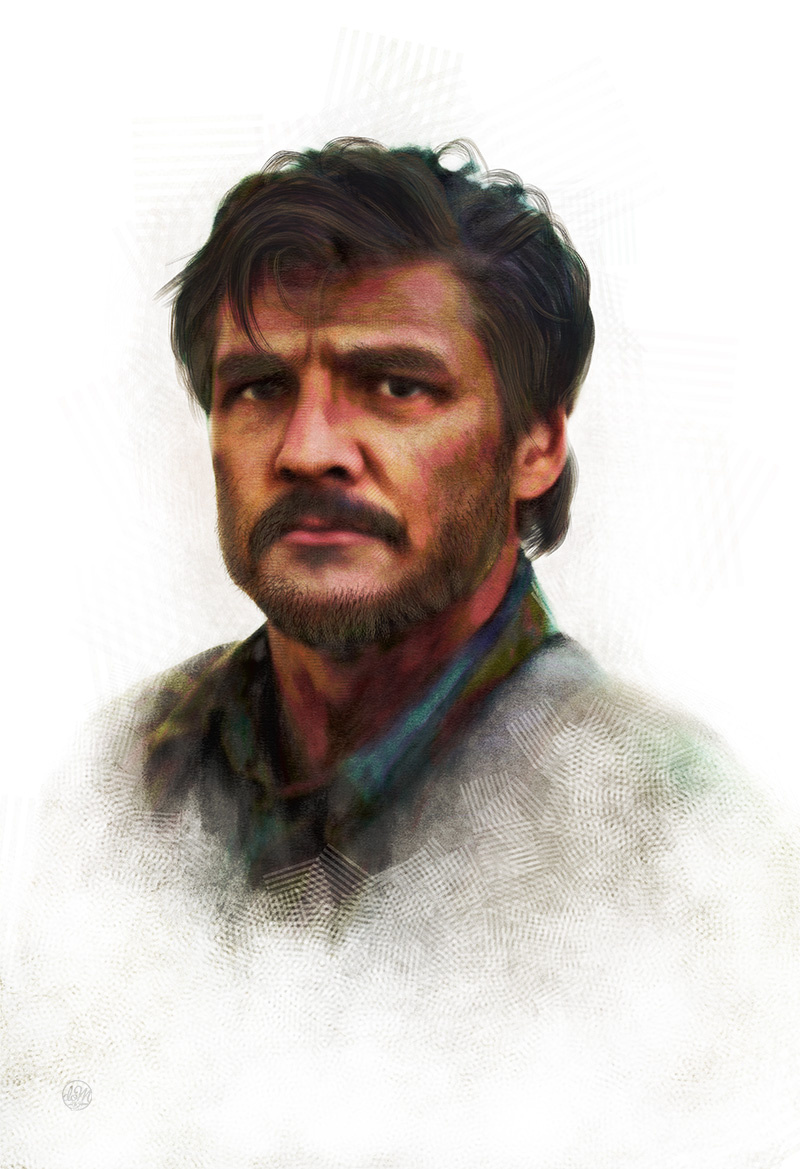 The Last of Us illustration max painter pedro pascal portrait procreate television