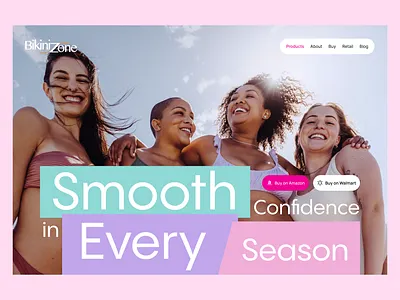 Bikini Zone – Skincare Brand Website Design beauty website brand experience feminine design health and beauty landing page lifestyle brand product page self care design skincare ui ui ux design visual storytelling web design