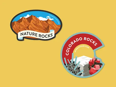 Colorado Stickers for Waystone adobe colorado design digital earthy fresco geology graphic design illustration merchandise mountains rocks stickers