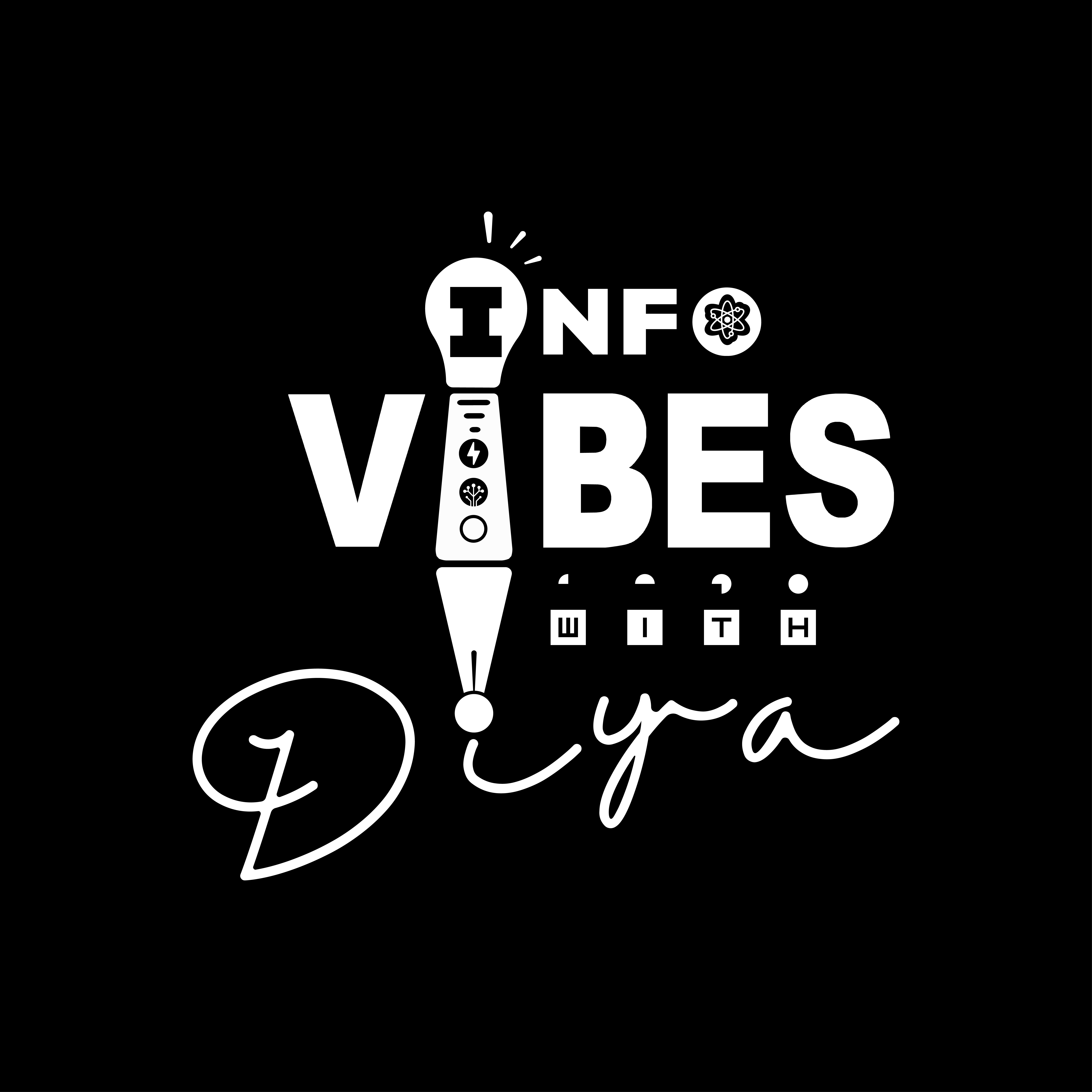 Logo Design - Info Vibes With Diya YT Channel 💫 adobe illustrator brand design branding creative logo typography typography logo design youtube logo design