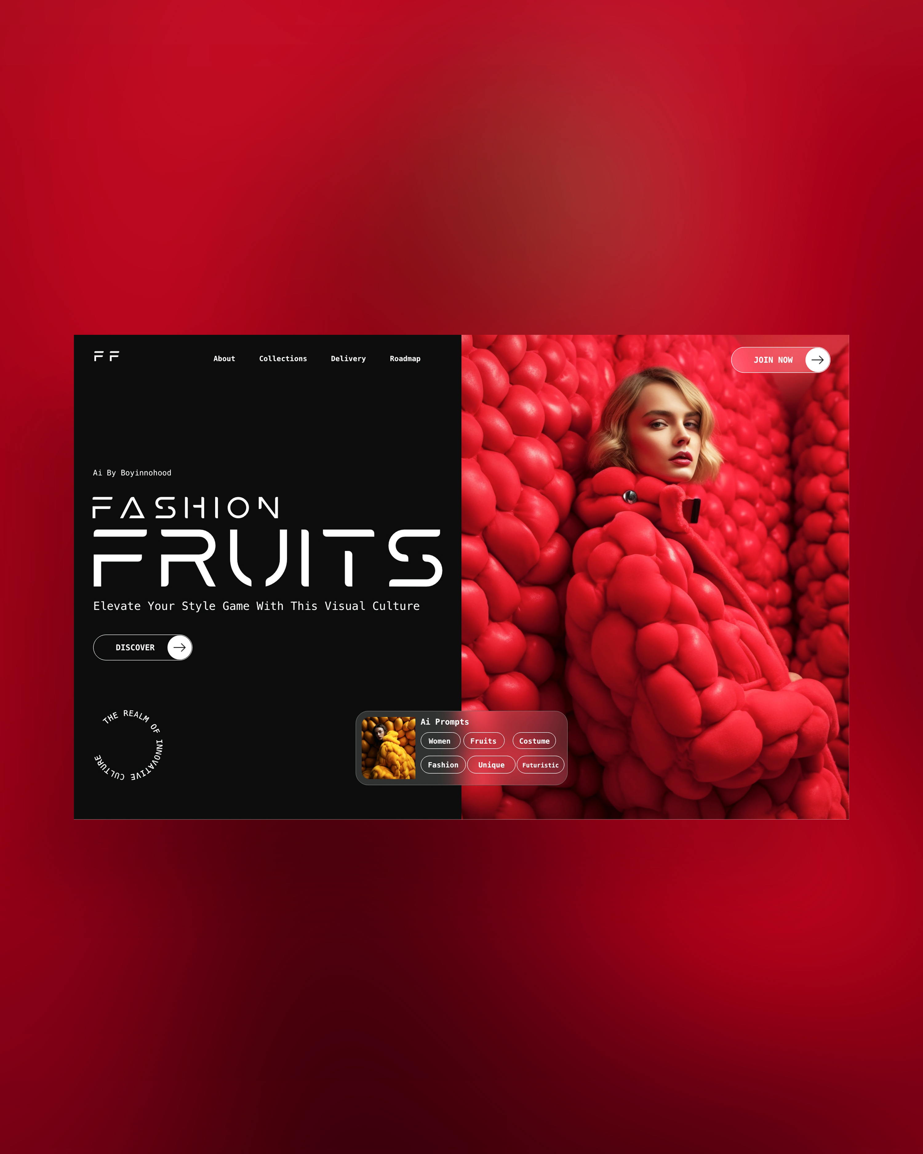 Fashion Fruits Web Ui Landing Shot ai branding design fashion fruits graphic design illustration photography ui ui design ux ux design web design