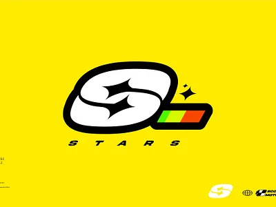 STARS "S" LETTER MARK LOGO branding design graphic graphic design illustration letter lettermark logo sport stars vector y2k