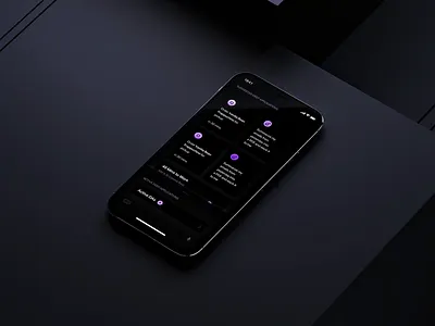 Dark mode motion for natural AI animation app brand dark design gamification illustration ios iphone menu mode motion touch ui voice