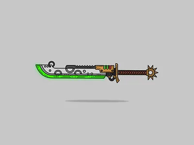 Xenophase Blade art bronze brown colors graphic design green grey illustration power sword shapes sword warhammer warhammer 40k