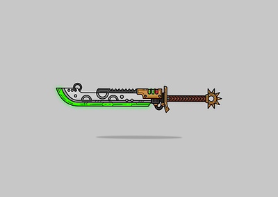 Xenophase Blade art bronze brown colors graphic design green grey illustration power sword shapes sword warhammer warhammer 40k
