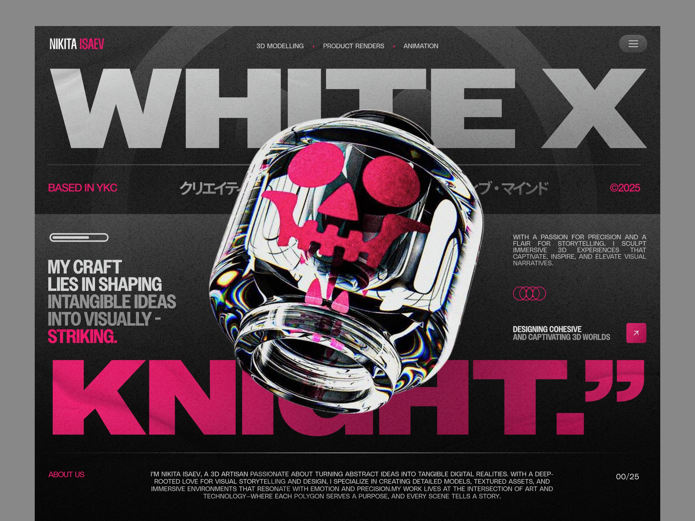 Nikita Isaev - 3D Artisan Website ✨ 3d art 3d artisan 3d design artisan web design bold design design digitalartisan header web design home page homepage landing page layout design personal web design ui ui ux userinterface design ux web design website website design