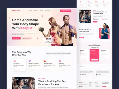 Fitness Landing Page design fitness gym healthcare interface landing page landingpage ui ui design uidesign uiux user experience user interface ux uxdesign web web design webdesign website workout