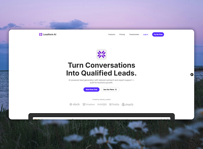 Leadform AI - AI software company design branding design graphic design ui ux website design