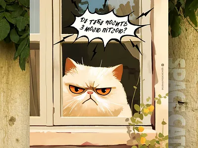 Чисто я ai branding cat daliy design illustration poster print