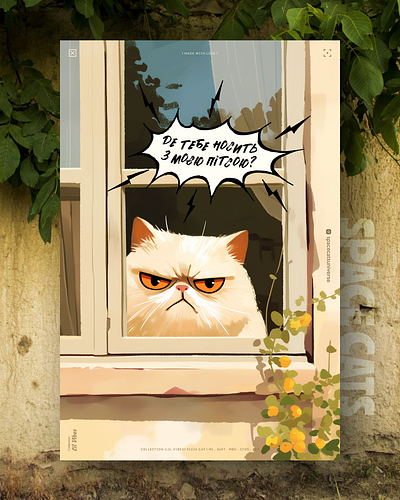 Чисто я ai branding cat daliy design illustration poster print