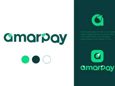 Mobile Financial Services logo amarpay brand ideantyfi branding design graphic design icon latter logo minimal logo modern logo typography