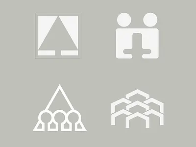 Symbol System for Shared Spaces abstract forms architecture symbols communal space conceptual icons cultural design flat style geometric shapes graphic symbols icon system identity design interface symbols minimal icons monochrome graphics navigation icons public design signage system symbol design urban graphics visual code wayfinding icons