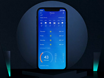 Weather app for iOS motion demo animation app assets brand data gamification illustration ios ui visaul visualization weather wind