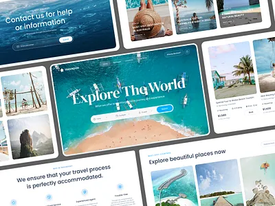 Travadog - Travel Landing Page adventure booking clean destination holiday landing landing page minimalist mountain sea ticket travel travel agency traveling ui ux vacation villa web design website