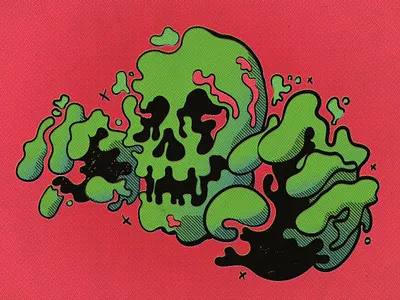 Grimey Ghoul comic graphic design horror illustration skeleton skull