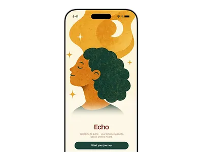 Echo - Journey App app branding colors design health illustration logo mental mobile product design self esteem sidebar ui ux
