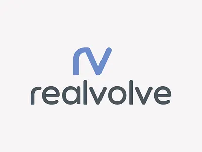 RV logo with Realvolve brand branding graphic design logo