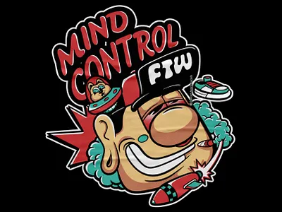 MIND CONTROL - #artforsale art artwork cartoon clothing design digital art digital artwork illustration merch