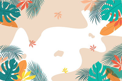Summer concept design art background card design illustration leaves pattern summer