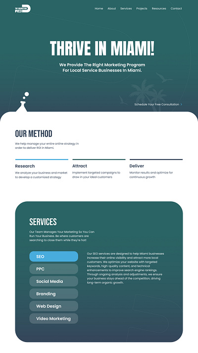 The Marketing Lab Web brand branding colors dade font green illustration marketing miami website wordpress