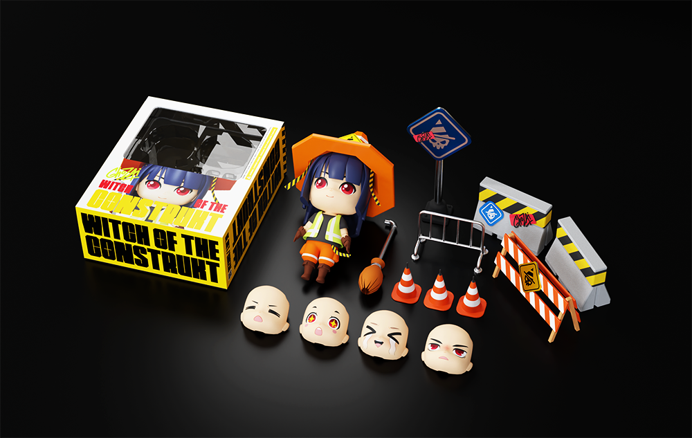 Toys - Witch of Construkt 3d blender character design chibi construction illustration isometric japan mascot nendoroid packaging toys