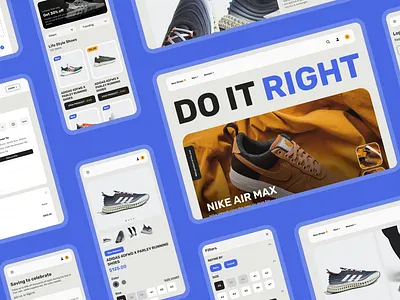 E-Commerce Shoe Store UI – Clean & Bold Shopping Experience 👟🛍 adidas cleanui designdaily dribbbleshots ecommercedesign figmadesign nike productcard responsivedesign sneakerstore ui ux