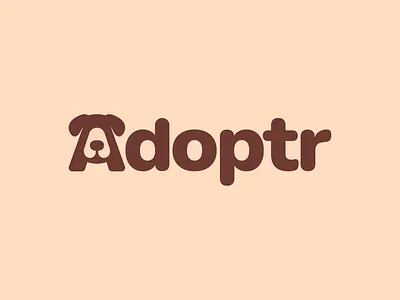 Adoptr Dog Wordmark Logo Design dog dog logo dog wordmark negative space unique logo